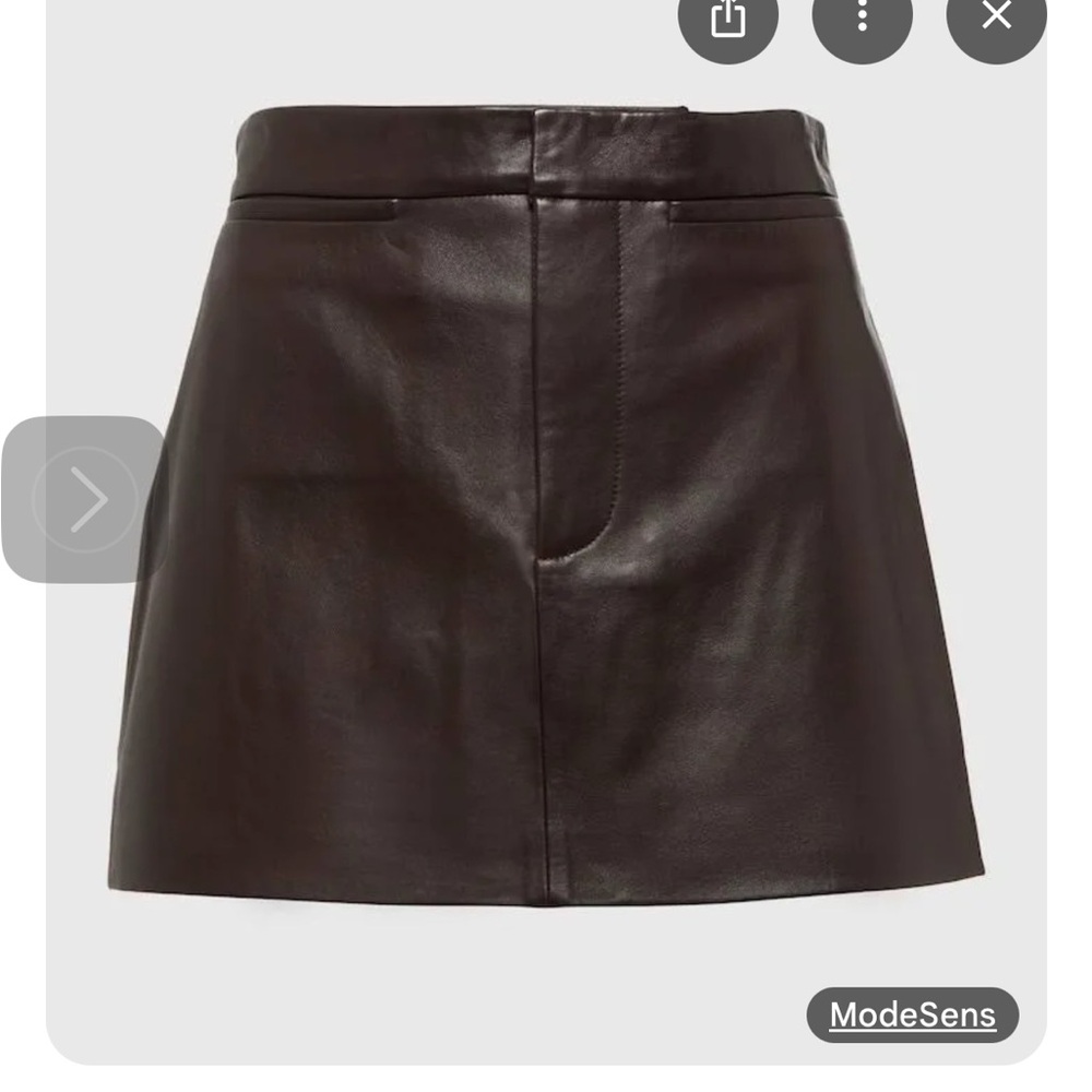Frame leather Brown Leather Skirt